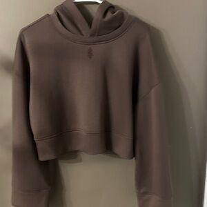 Free People Chocolate Brown Cropped Hoodie